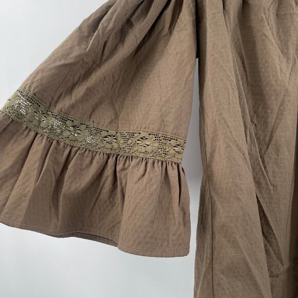 TRINA TURK Castro Top Size Medium Off the Shoulder Green Textured Sample NWT - Picture 10 of 12